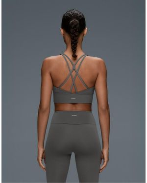 Oysho Medium-support Comfortlux Sports Bra With Cups - Grey