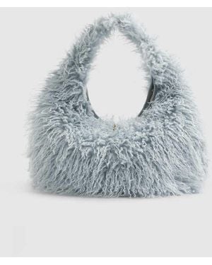 River Island Faux Fur Shoulder Bag - Blue