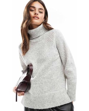 Brave Soul Maglione Spesso Con Collo Alto Chiaro - Grigio