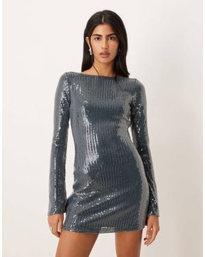 Motel Kimberly Sequin Dress - Blue