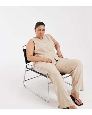 ONLY Broek Van Linnenmix - Naturel