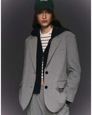 Bershka Oversize Blazer - Grey