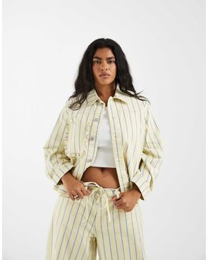 Pieces Plus Pieces Curve Denim Jacket - Natural