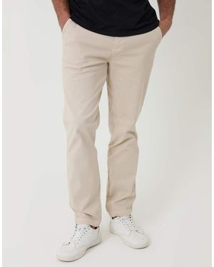 Threadbare Cotton Elasticated Waist Chino Trousers - Natural