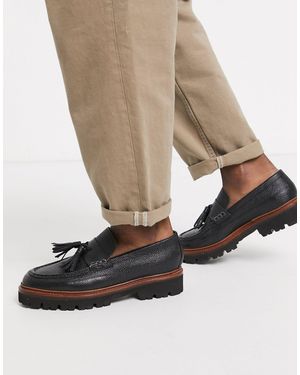Grenson – Booker – Loafer aus genarbtem Leder - Schwarz