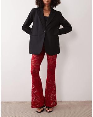 Never Fully Dressed Lace Wide Leg Pants - Red