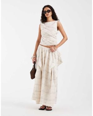 & Other Stories Sheer Organza Maxi Skirt With Hanky Hem - Natural