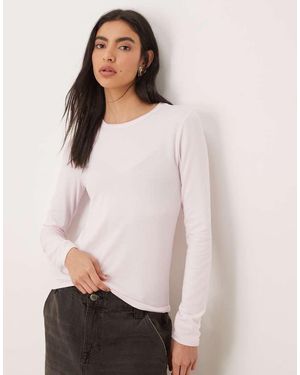 Abercrombie & Fitch Top De Manga Larga Con Cuello Redondo De - Blanco