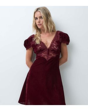 ASOS Asos Design Petite Fluwelen Mini-Jurk - Rood