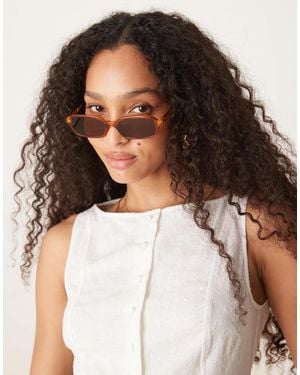 ASOS Slim Square Sunglasses - Brown