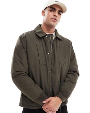 River Island – wattierte utility-jacke - Grau