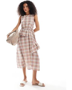 Native Youth – kariertes rüschen-kleid - Pink