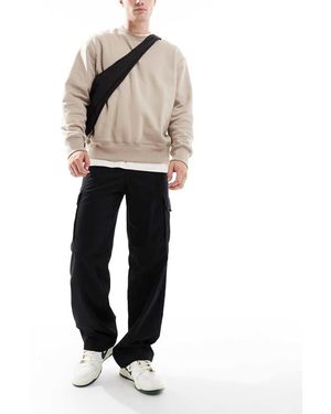 ADPT Pantaloni Cargo Ampi Neri - Bianco