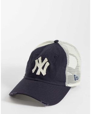 KTZ Ny Yankees 9Twenty Distressed Trucker Cap - Blue