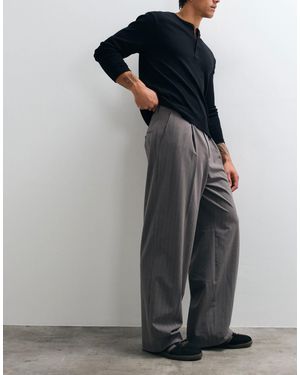 Weekday Uno Loose Fit Tailored Trousers - Grey