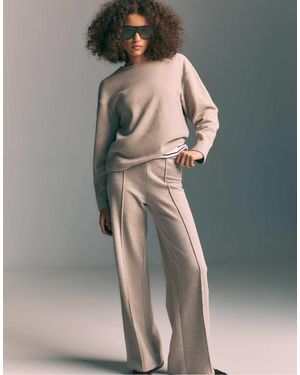 Stradivarius Knit Trousers With Seam Detail - Grey