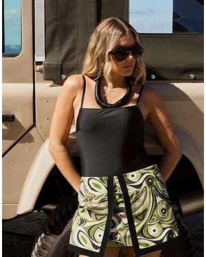 NA-KD X Audrey Afonso Cotton Low Waist Mini Skirt - Black