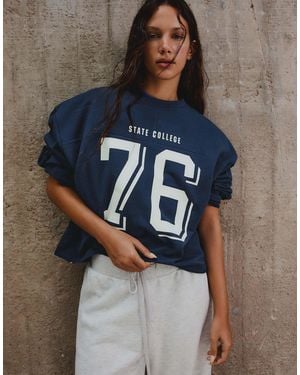 Bershka – sweatshirt - Blau
