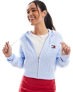 Tommy Hilfiger – sweatjacke aus strick - Weiß