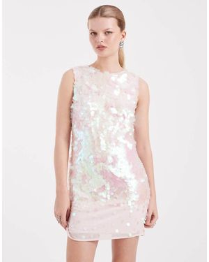 Miss Selfridge Premium Sequin Shift Dress - White