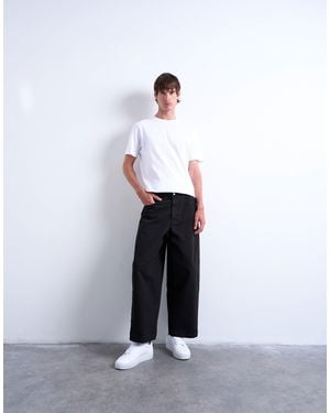 TOPMAN Canvas Barrel Trouser - White