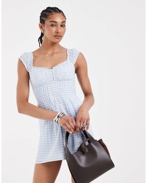 Hollister Milkmaid Smocked Waist Mini Dress - White