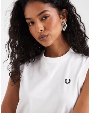 Fred Perry – es tanktop aus aufgerautem jersey - Schwarz