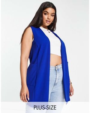 Yours Sleeveless Blazer - Blue