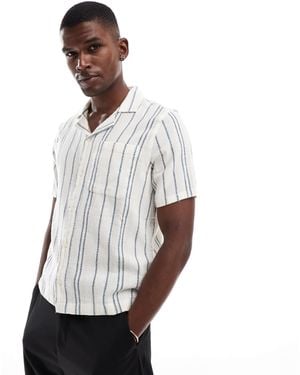 Hollister Short Sleeve Textured Stripe Shirt - Gray