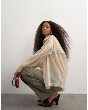 TOPSHOP Organza Shirt - Natural