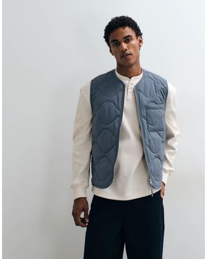 ARKET Quilted Gilet With Zip Front - Blue