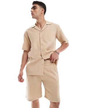 Sol Beach Strandshort Met Wafelstructuur - Naturel