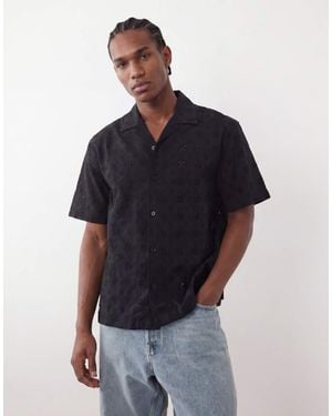 Only & Sons Loose Fit Broderie Shirt - Black