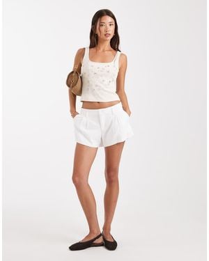 Hollister Elegante Short Van Linnenmix Met Lage Taille - Wit