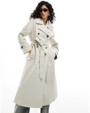 Mango Trench Oversize Chiaro - Bianco
