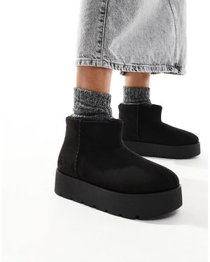 Pull&Bear Cosy Platform Ankle Boot - Blue