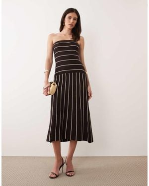 Pretty Lavish Knit Bandeau Midi Dress - Multicolour