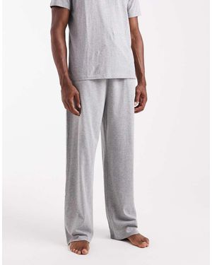 ASOS Pantalones De Estar Por Casa Gris Jaspeado De Pernera Ancha De Tejido Grueso De