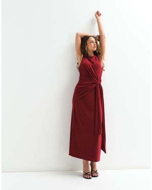 ASOS Asos Adaptive Tie Front Jersey Dress - Red