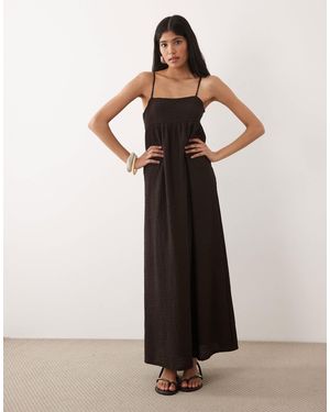 ASOS – strukturiertes midikleid - Schwarz