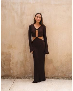Honest The Label Amira Knitted Maxi Dress - Natural