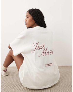 Six Stories 'Just Married' Oversized T-Shirt - Natural