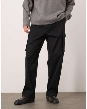 Calvin Klein Straight Cargo Trousers - Black