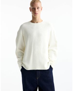 Pull&Bear Fluffy Knitted Jumper - White