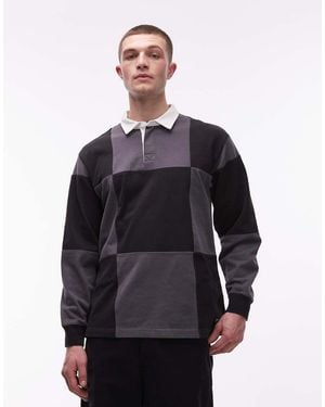 Vans Grant Checkerboard Rugby Knitted Jumper - Blue