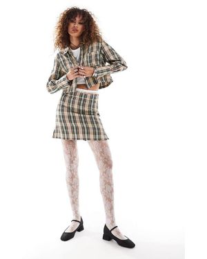 Something New Minigonna Sartoriale A Quadri E - Bianco