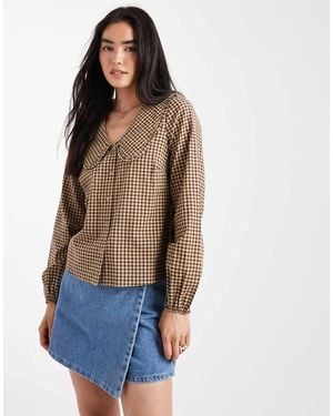 New Look Gingham Collared Shirt - Blue