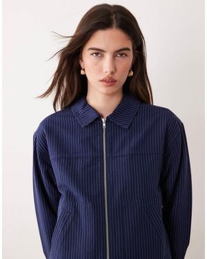 ASOS Top Collar Zip Through Jacket - Blue