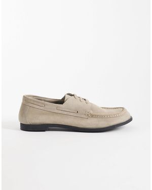 Walk London Roma Boat Shoes - White