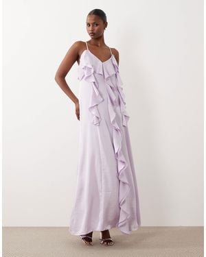 Vero Moda Cami Midi Dress With Ruffle Trim Detail - Pink